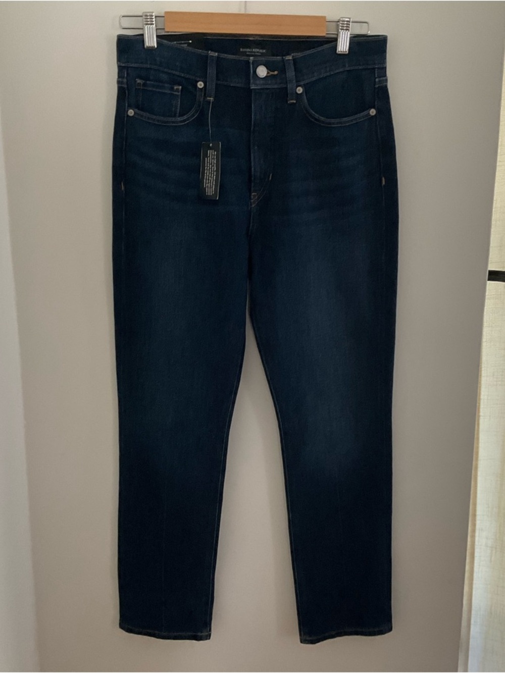 Banana Republic Dark Wash Stretch High Rise Slim Ankle Length Jeans, Sz 30 NWT